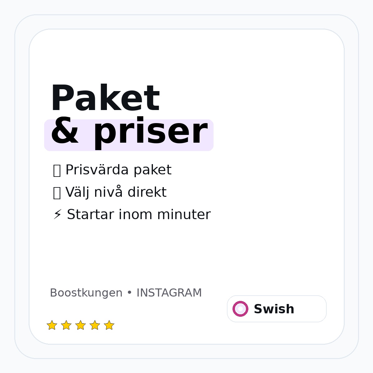 Pris och paket för köp instagram följare billigt - Boostkungen