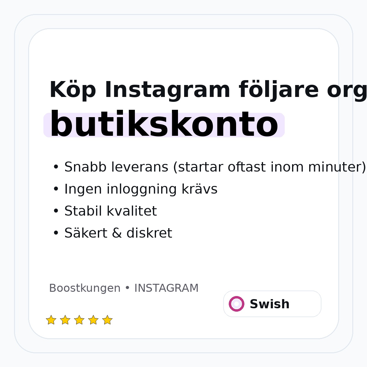 instagram följare organisk känsla för butikskonto – hero