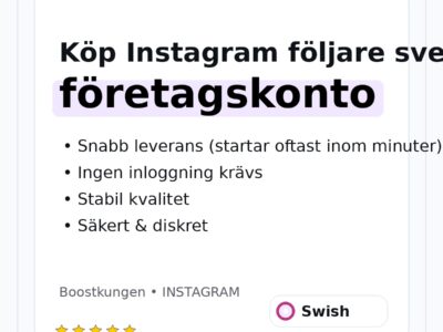 instagram följare svensk tjänst för företagskonto – hero