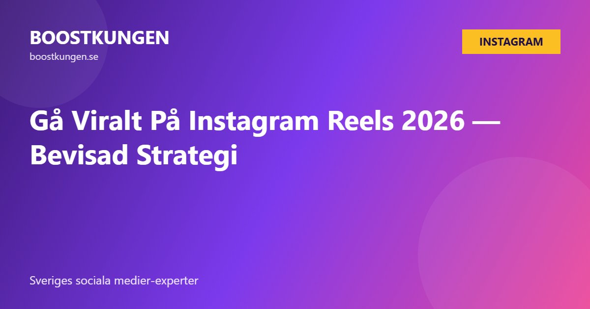 Gå Viralt På Instagram Reels 2026 — Bevisad Strategi