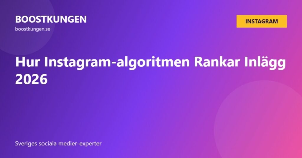 Hur Instagram-algoritmen Rankar Inlägg 2026