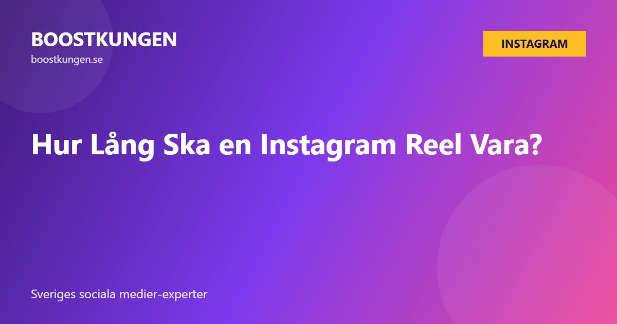 Hur Lång Ska en Instagram Reel Vara?
