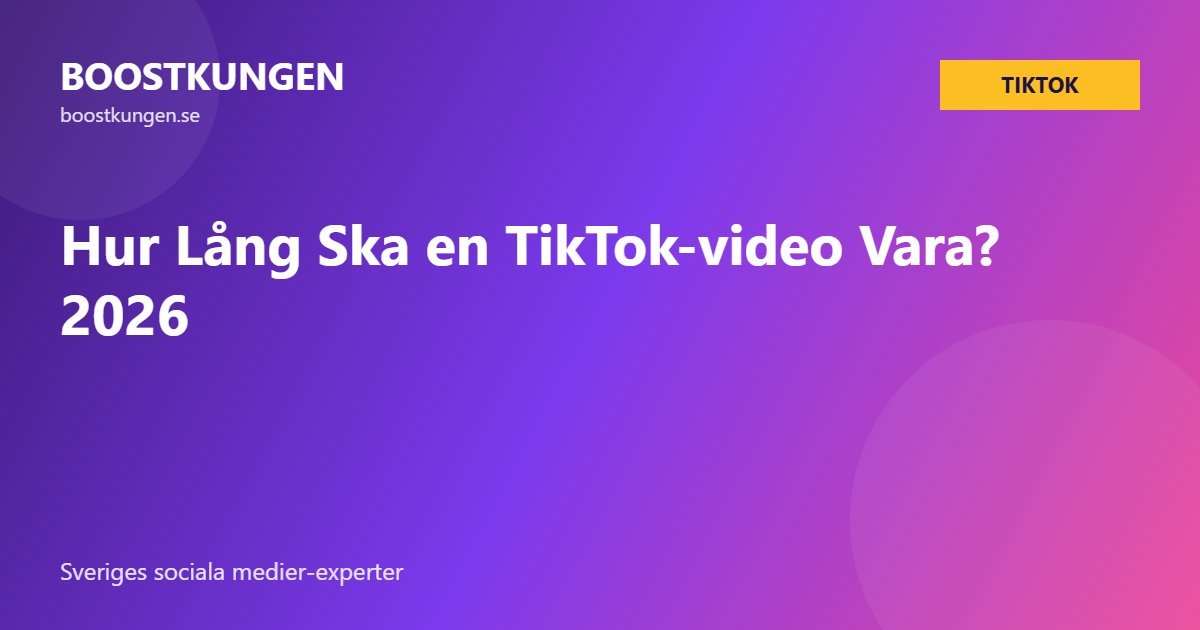 Hur Lång Ska en TikTok-video Vara? 2026