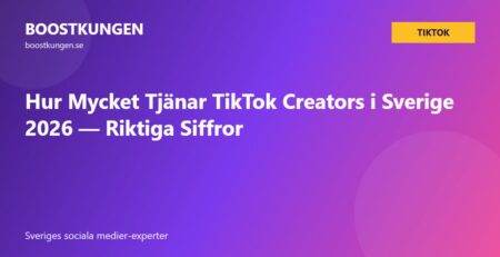 Hur Mycket Tjänar TikTok Creators i Sverige 2026 — Riktiga Siffror