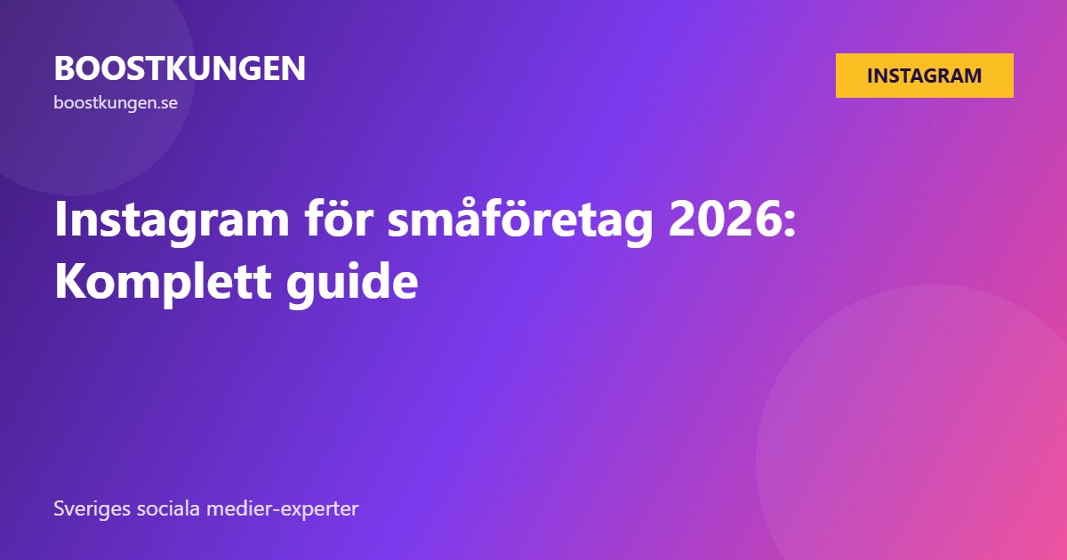 Instagram för småföretag 2026: Komplett guide