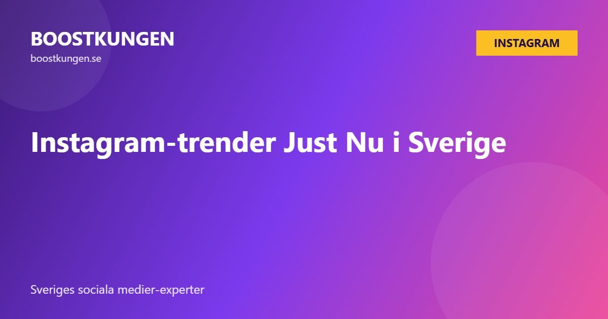 Instagram-trender Just Nu i Sverige