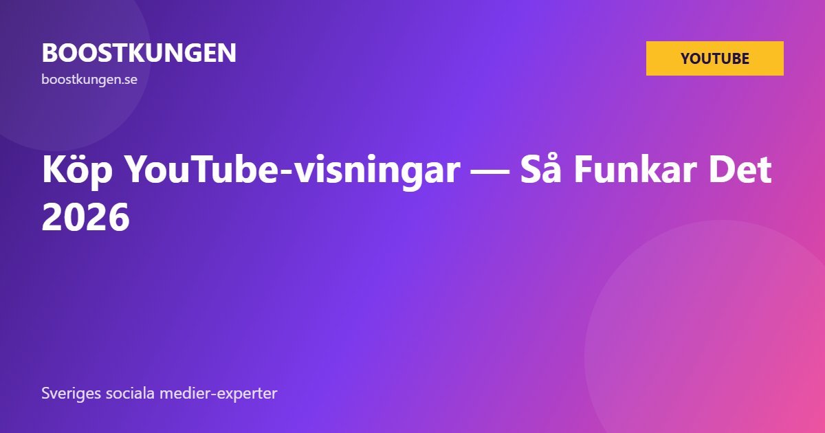 Köp YouTube-visningar — Så Funkar Det 2026