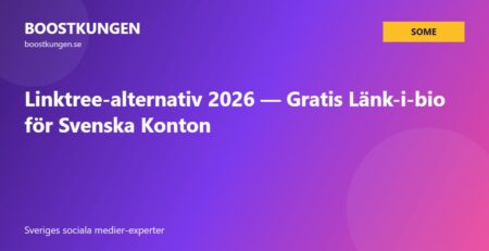Linktree-alternativ 2026 — Gratis Länk-i-bio för Svenska Konton