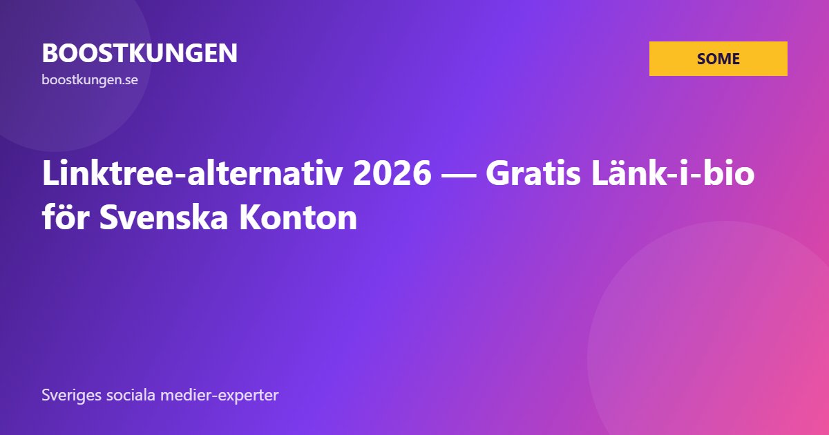 Linktree-alternativ 2026 — Gratis Länk-i-bio för Svenska Konton