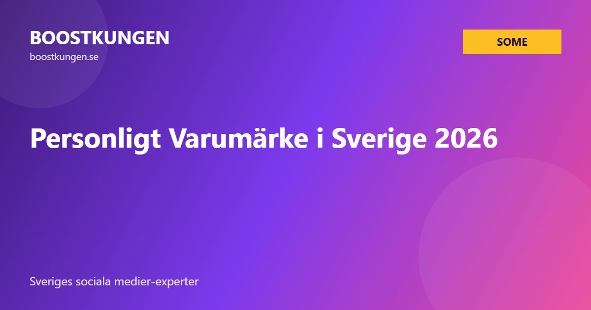 Personligt Varumärke i Sverige 2026