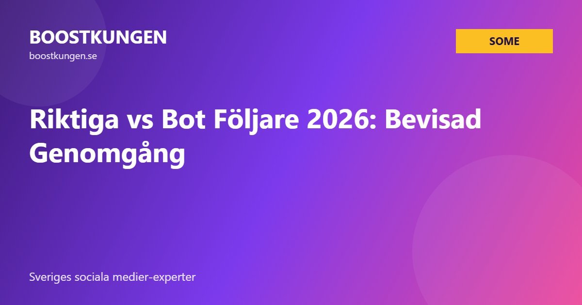 Riktiga vs Bot Följare 2026: Bevisad Genomgång