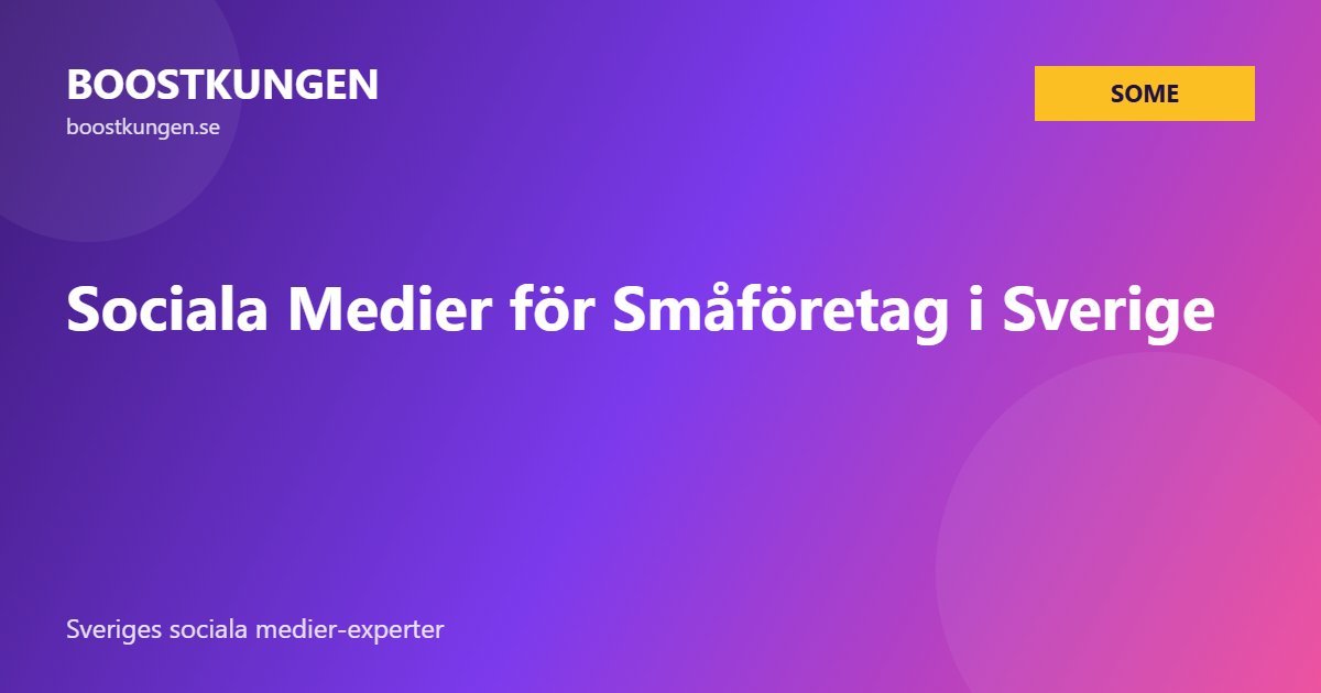 Sociala Medier för Småföretag i Sverige