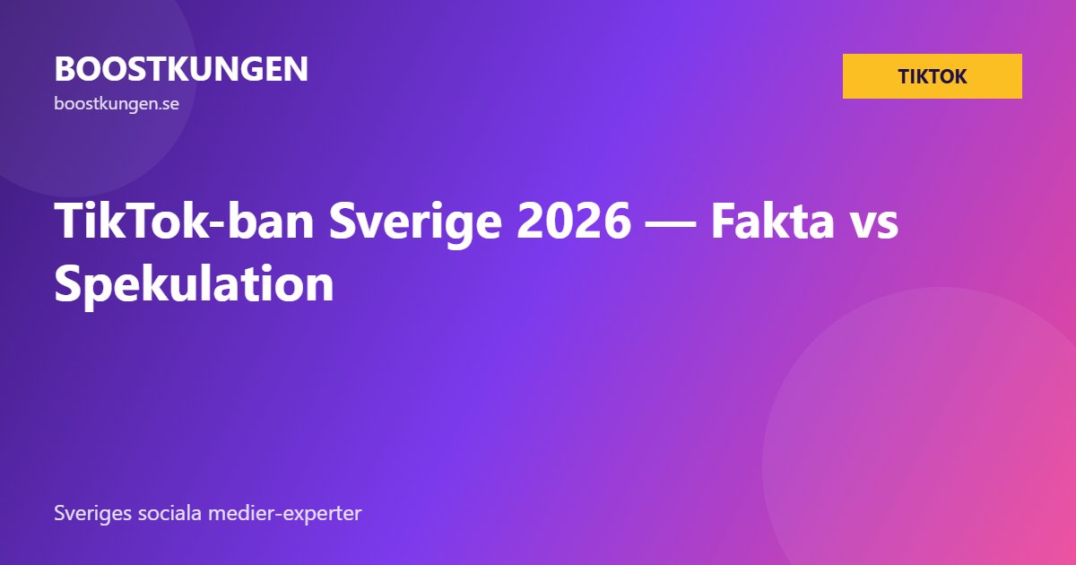 TikTok-ban Sverige 2026 — Fakta vs Spekulation