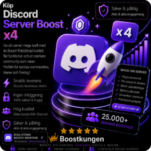 Köp Discord Server Boost x4 (1 månad)